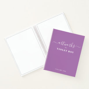 Personalised Purple White Artist Sketchbook  Notebook