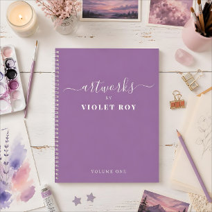Personalised Purple White Artist Sketchbook  Notebook