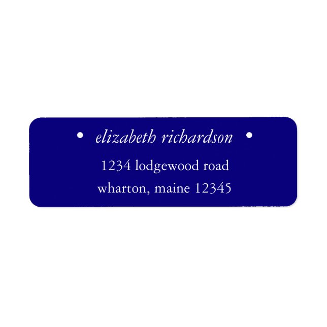 Personalised Purple & White Return Address Label (Front)