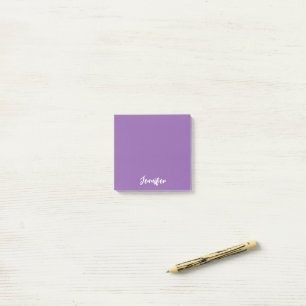 Personalised Purple White Script Name Post-it Notes