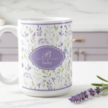 Personalised Purple Wildflower Mug