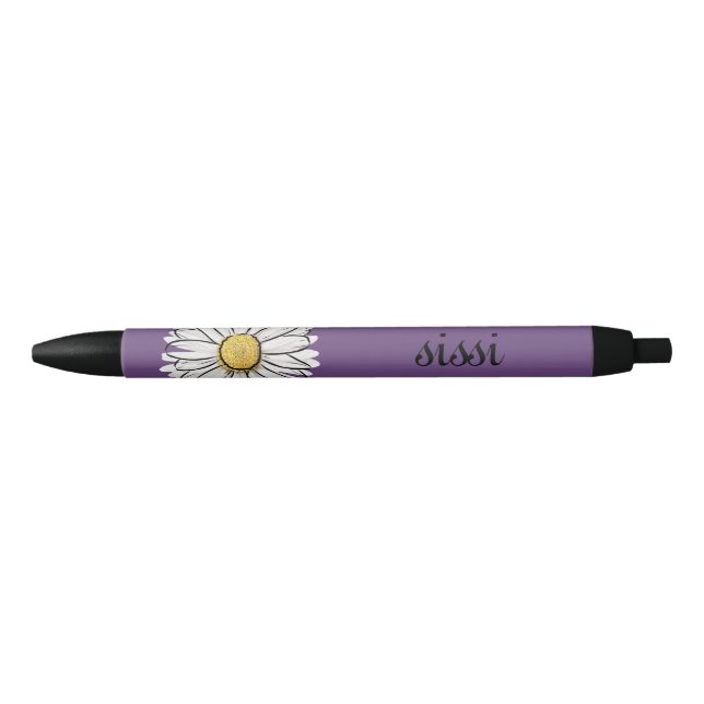 Personalised Purple & Yellow Daisy Pen  (Front)