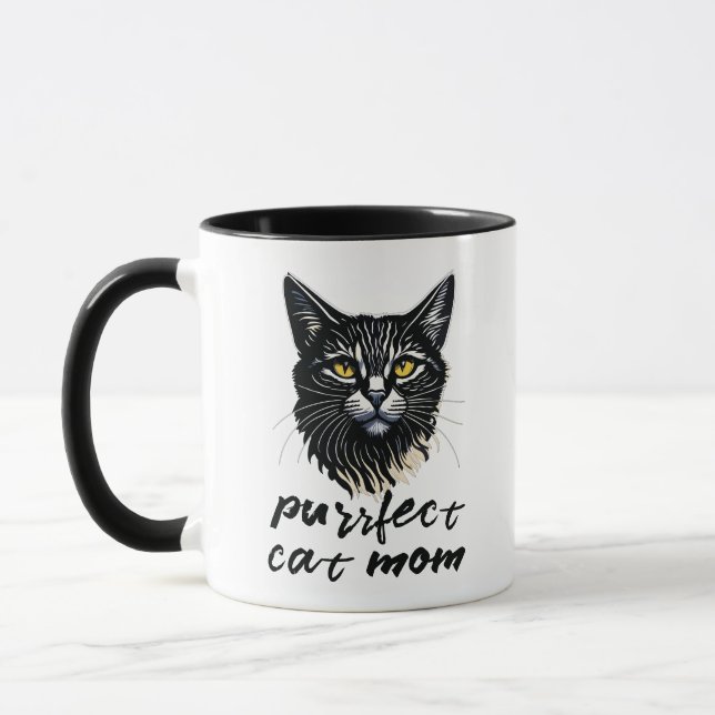 Personalised Purrfect Cat Mum Mug (Left)
