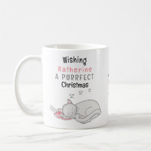 Personalised Purrfect Christmas Cat Mug