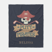 Personalised Putt Pirates Golfing Hobby Sports Fle Fleece Blanket (Front)