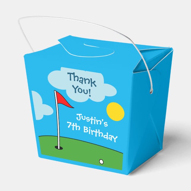 Personalised putt putt mini golf Birthday party Favour Box (Back Side)