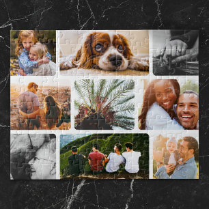 Personalised Puzzle 9 Photo Collage in White Frame