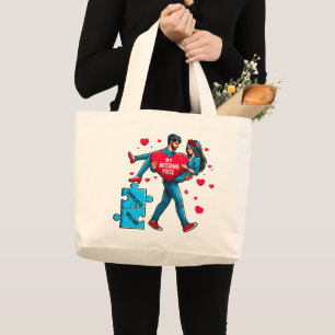 Personalised Puzzle of Love - My Missing Piece Large Tote Bag