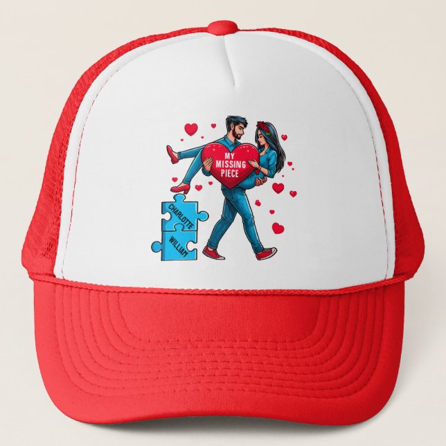Personalised Puzzle of Love - My Missing Piece Trucker Hat (Front)