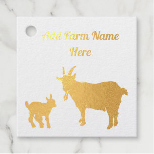 Personalised Pygmy Goat with Kid Farm Favour Tags