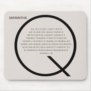 Personalised Q Words With No U American English Mouse Pad