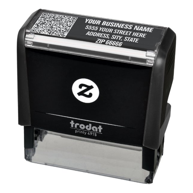 Personalised QR Code Address Colour Stamp Example (Product)