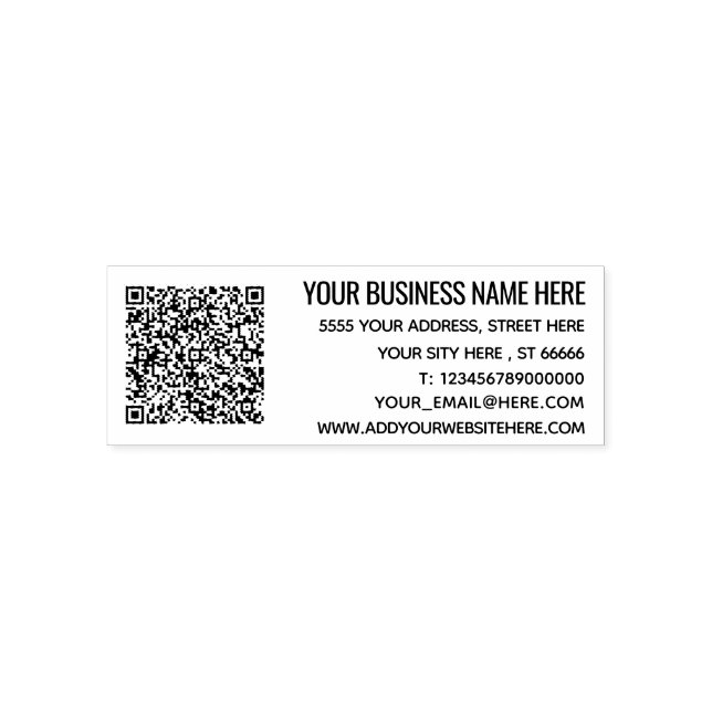 Personalised QR Code Address Self-inking Stamp (Design)