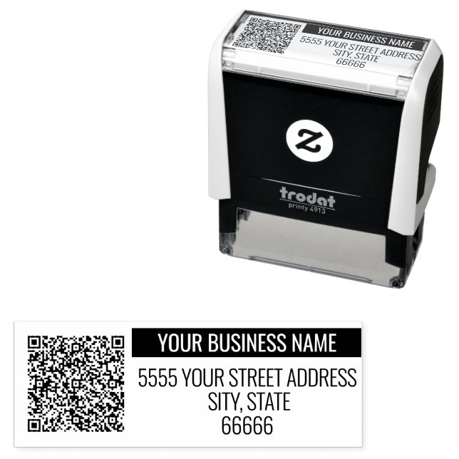 Personalised QR Code and Address Self-inking Stamp (In Situ)