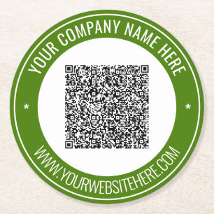 Personalised QR Code and Custom Text Paper Coaster