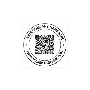Personalised QR Code and Custom Text Rubber Stamp