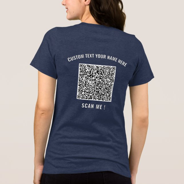 Personalised QR Code and Custom Text Your Funny Tri-Blend Shirt (Back)
