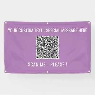 Personalised QR Code Banner Custom Text and Colour