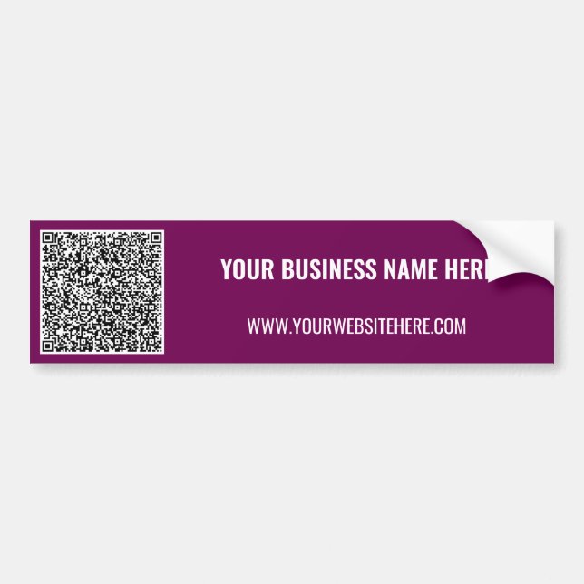 Personalised QR Code Bumper Sticker Custom Text (Front)