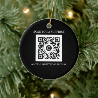 Personalised QR Code Christmas Ceramic Ornament