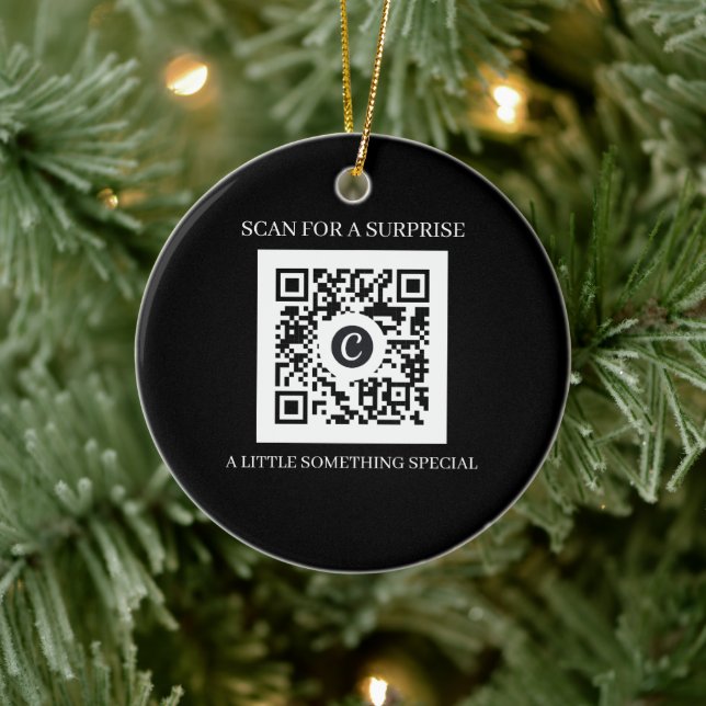 Personalised QR Code Christmas Ceramic Ornament (Tree)