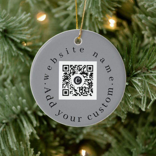 Personalised QR Code Christmas Ceramic Ornament (Tree)