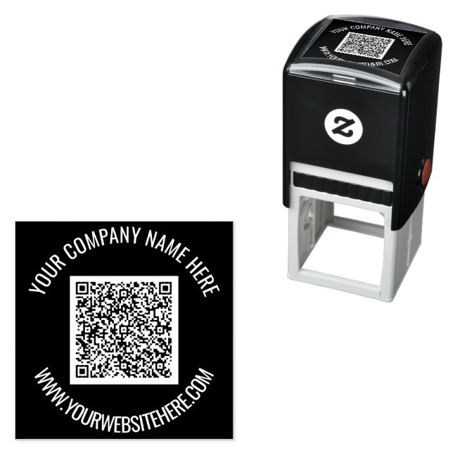Personalised QR Code Custom Text and Colours Stamp (In Situ)