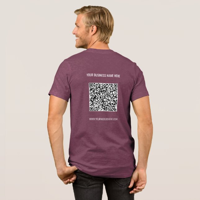 Personalised QR Code Custom Text Business Tri-Blend Shirt (Back Full)