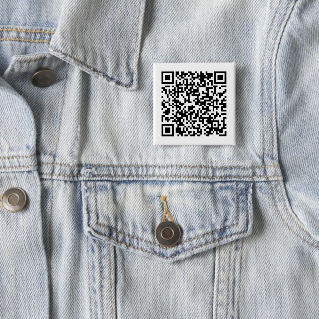 Personalised QR Code Custom URL Square 15 Cm Square Badge (In Situ)
