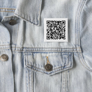 Personalised QR Code Custom URL Square 15 Cm Square Badge