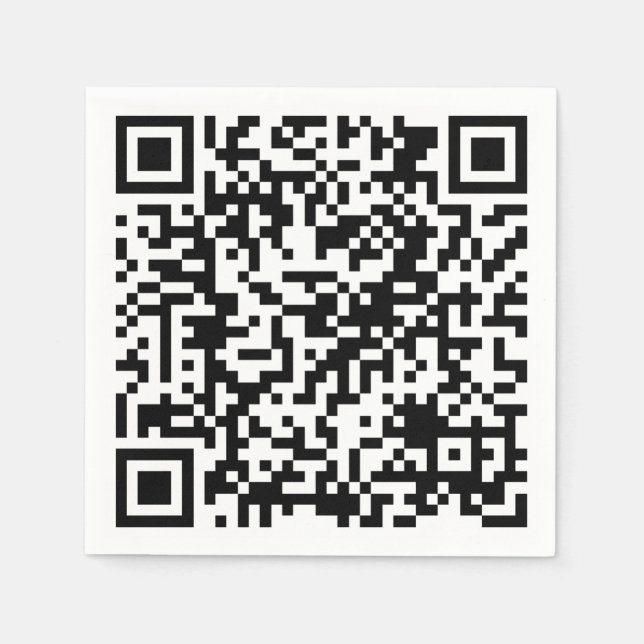 Personalised QR Code Custom URL Square Napkin (Front)