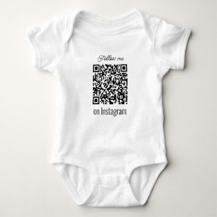 Personalised QR Code Follow Me on Social Media  Baby Bodysuit