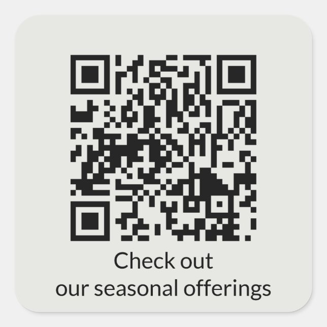 Personalised QR Code Generate URL Square Sticker (Front)