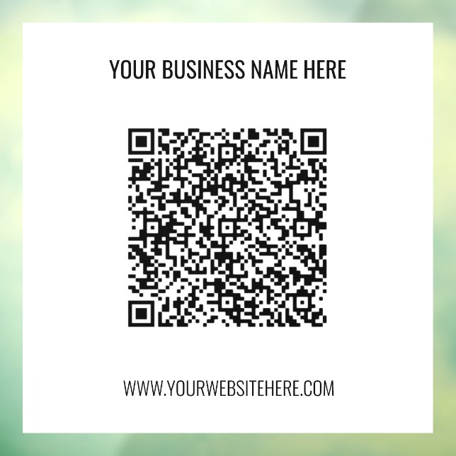 Personalised QR Code Name Website Window Cling (Sheet 3)