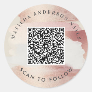 Personalised QR Code Scan to Follow Business Classic Round Sticker