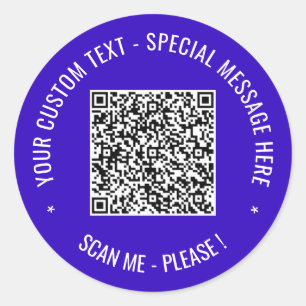 Personalised QR Code Sticker Custom Text and Colou