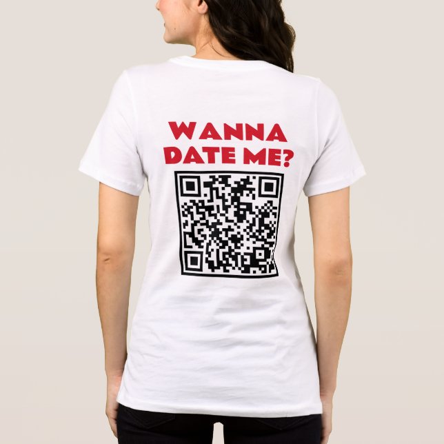 Personalised QR Code – Wanna Date/Marry Me Cool Tri-Blend Shirt (Back)