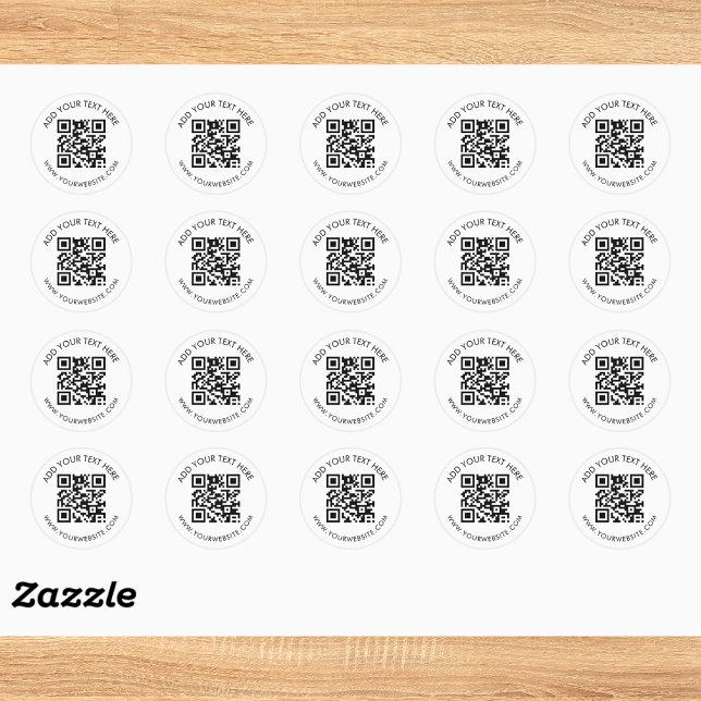 Personalised QR Code Website Promotion Classic Round Sticker (Creator Uploaded)
