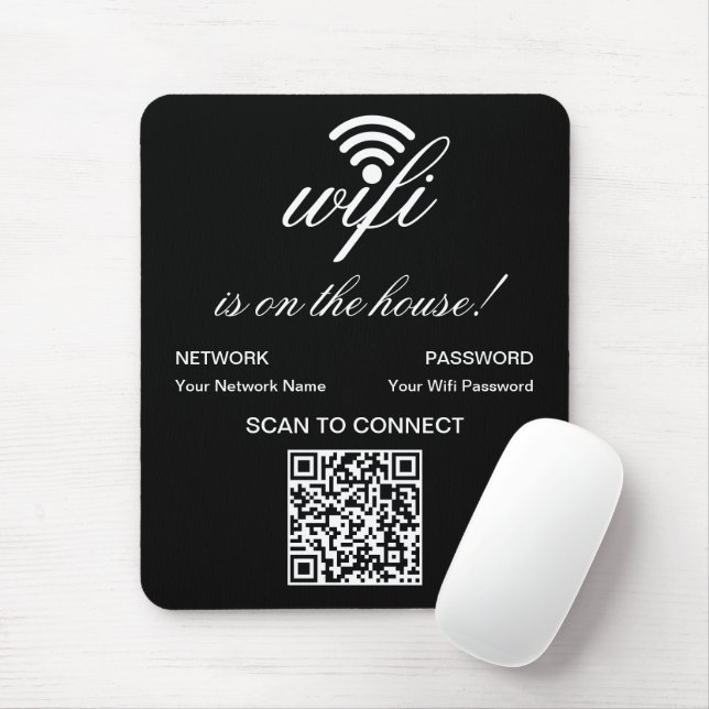 Personalised QR Code Wifi Internet Scan to Connect Mouse Pad (With Mouse)
