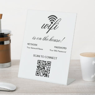Personalised QR Code Wifi Internet Scan to Connect Pedestal Sign