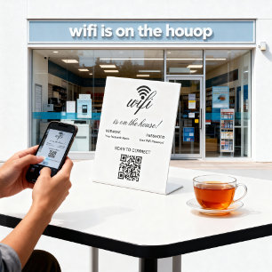 Personalised QR Code Wifi Internet Scan to Connect Pedestal Sign