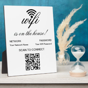 Personalised QR Code Wifi Internet Scan to Connect Plaque