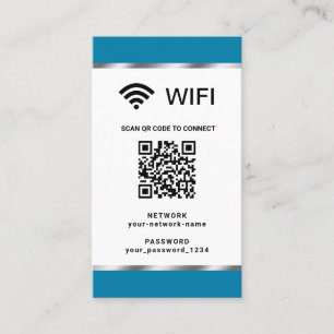 Personalised QR Code Wifi Network and Password Business Card