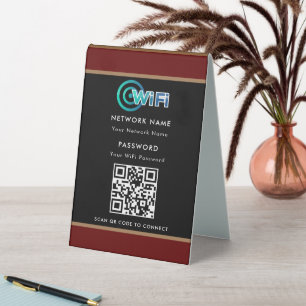 Personalised QR Code Wifi Network Password Black