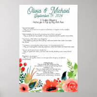 Personalised Quaker Wedding Blessing Poster
