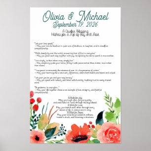 Personalised Quaker Wedding Blessing Poster 