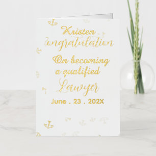 Personalised Qualified lawyer congratulation  Foil Holiday Card