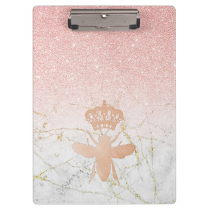 Personalised QUEEN BEE Rose Gold Large Clipboard
