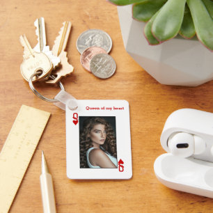 Personalised Queen of Hearts Key Ring