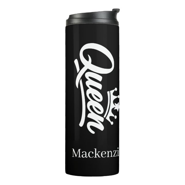 Personalised Queen With Crown Thermal Tumbler (Rotated Left)